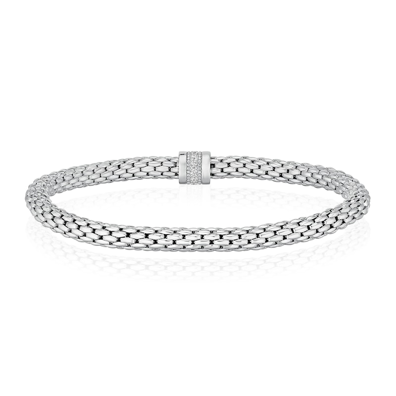 Main Image 3 of Sterling Silver 7.5&quot; Tubular Expandable Bracelet