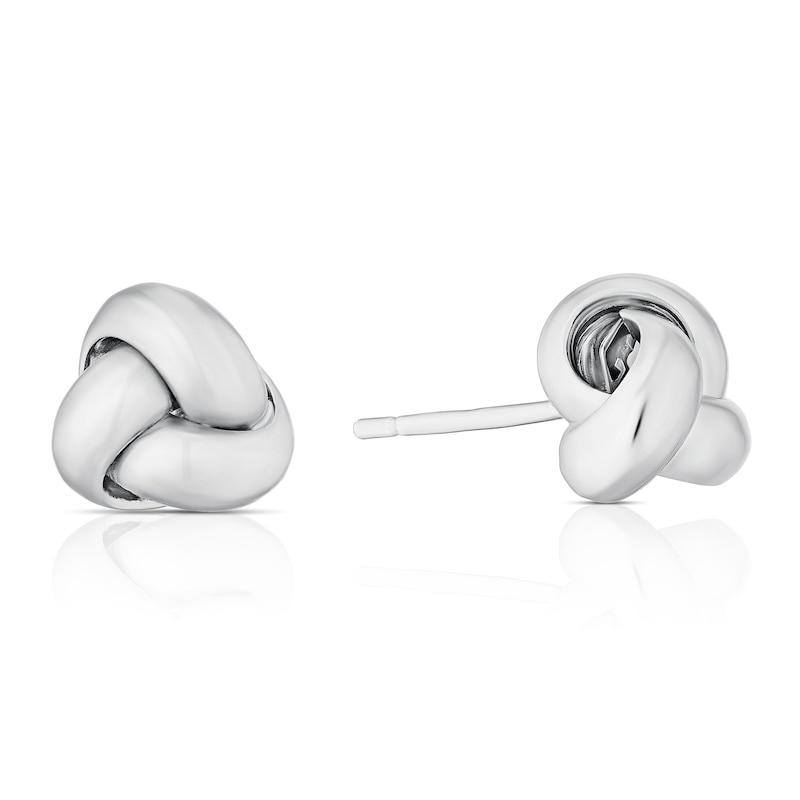 Main Image 1 of Sterling Silver Polished Knot Stud Earrings