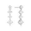 Thumbnail Image 1 of Sterling Silver Graduated Cubic Zirconia Drop Earrings