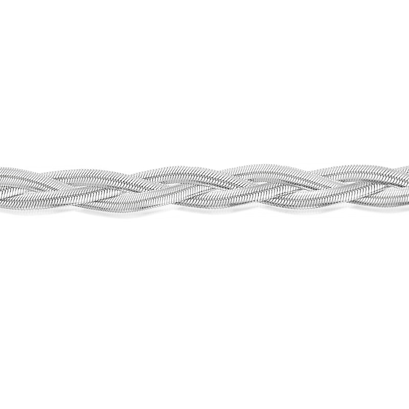 Main Image 2 of Sterling Silver 7.5&quot; Braided Herringbone Chain Bracelet