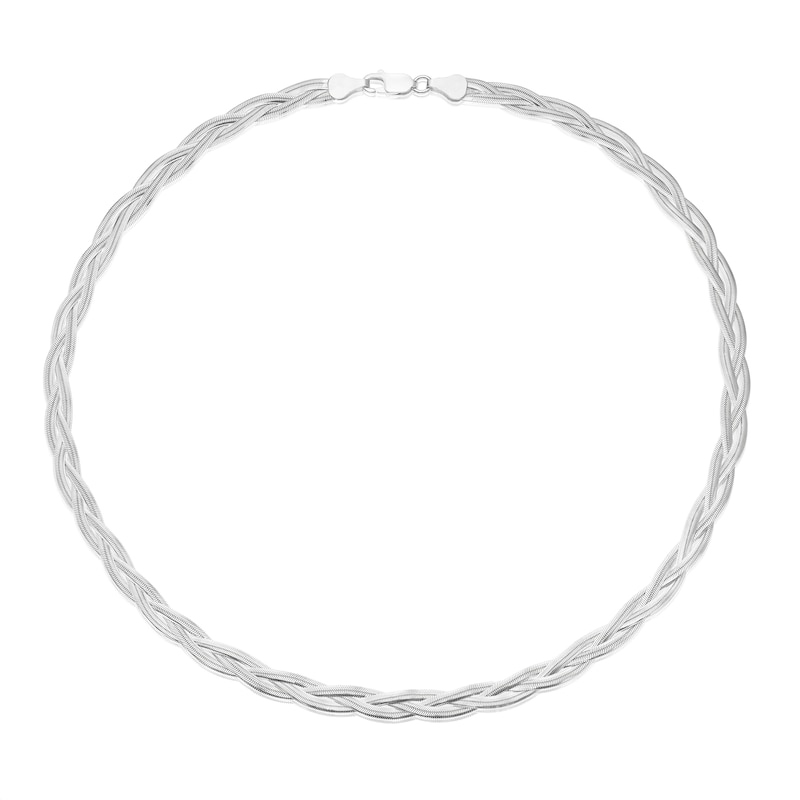 Main Image 2 of Sterling Silver 17&quot; Braided Herringbone Chain