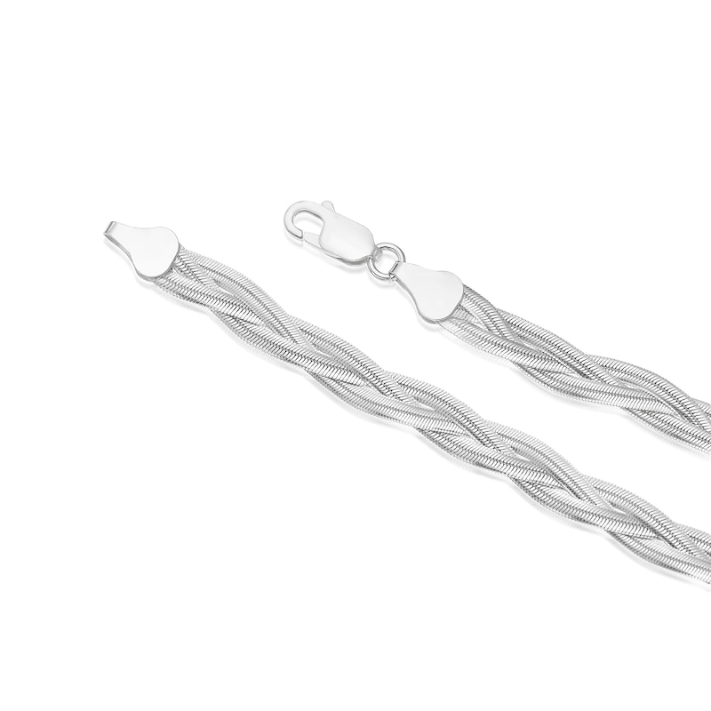 Main Image 3 of Sterling Silver 17&quot; Braided Herringbone Chain