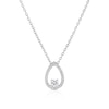 Thumbnail Image 1 of Sterling Silver 17+1&quot; Open Teardrop Cubic Zirconia Pendant