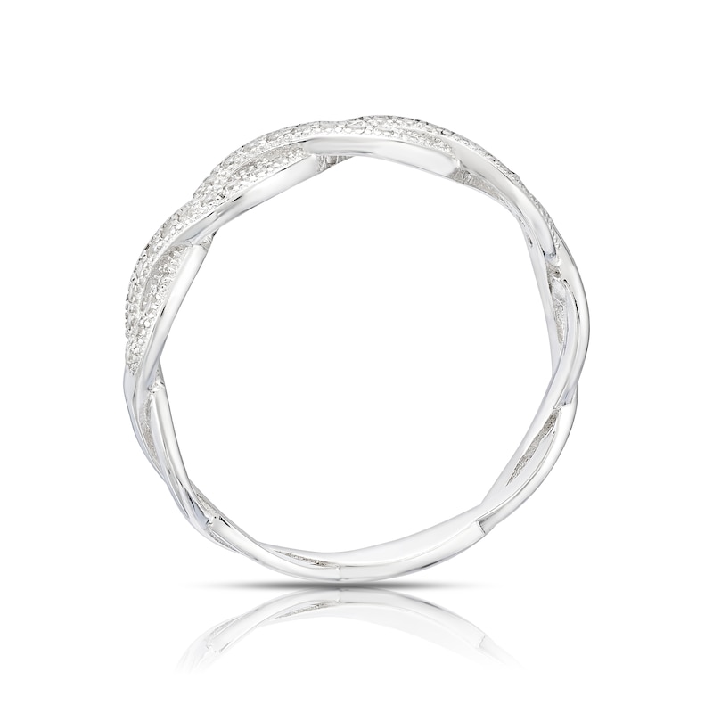 Main Image 3 of Sterling Silver Cubic Zirconia Twist Ring