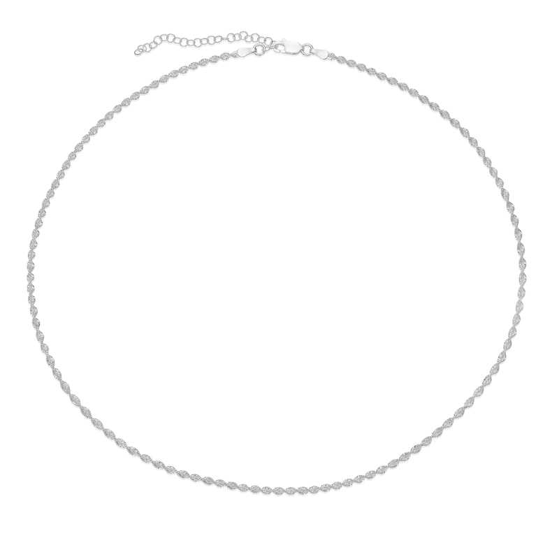 Main Image 2 of Sterling Silver 17.5+2&quot; Sparkly Twist Necklace