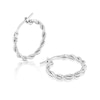 Thumbnail Image 1 of Sterling Silver 15mm Textured Twist Hoop Earrings