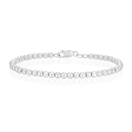 Sterling Silver Diamond Cut Beaded Ball Bracelet