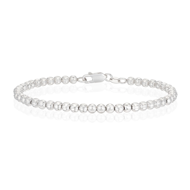 Main Image 1 of Sterling Silver Diamond Cut Beaded Ball Bracelet