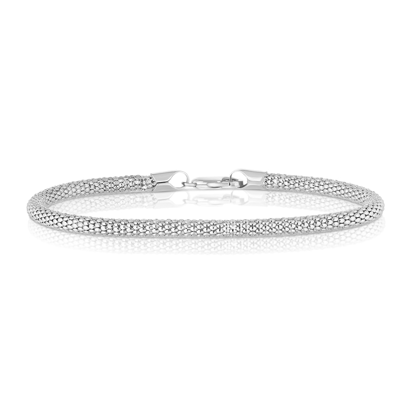 Main Image 1 of Sterling Silver 7.5&quot; Popcorn Diamond Cut Bracelet