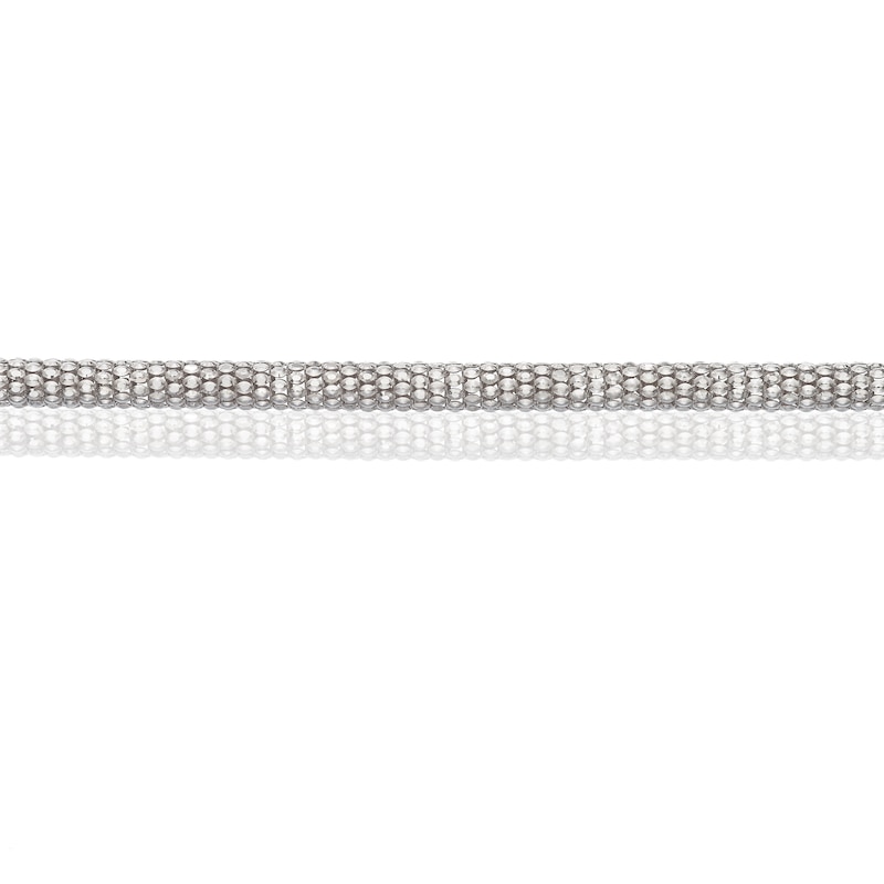 Main Image 2 of Sterling Silver 7.5&quot; Popcorn Diamond Cut Bracelet