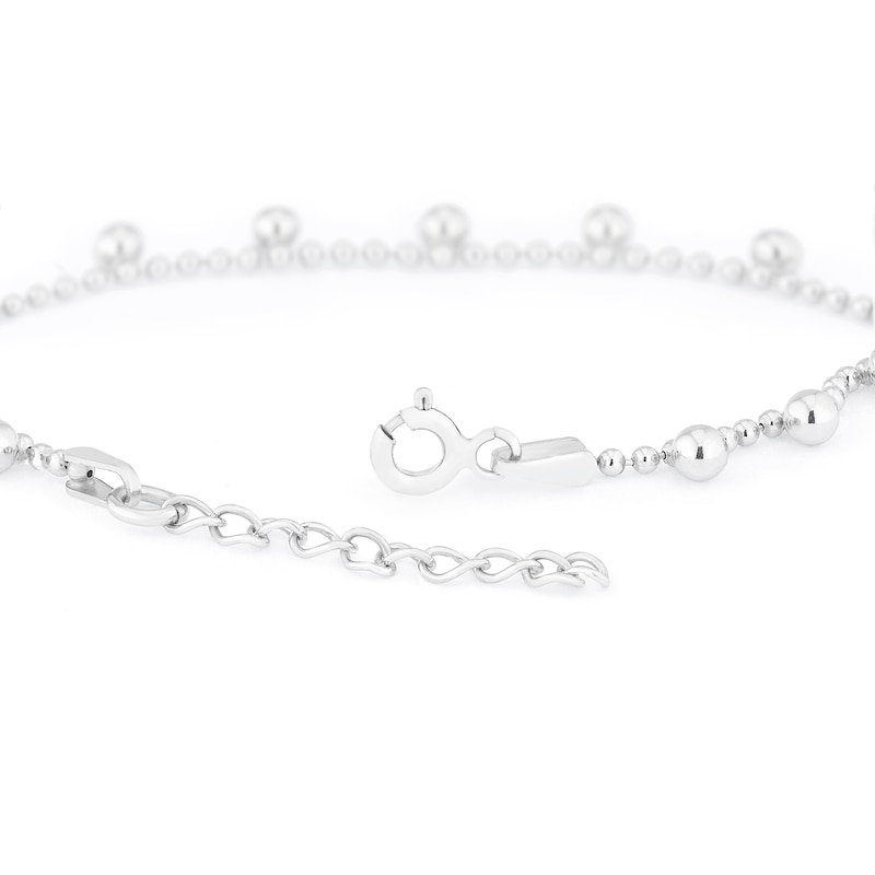 Main Image 3 of Sterling Silver 6.5+1&quot; Multi Polished Ball Drop Bracelet