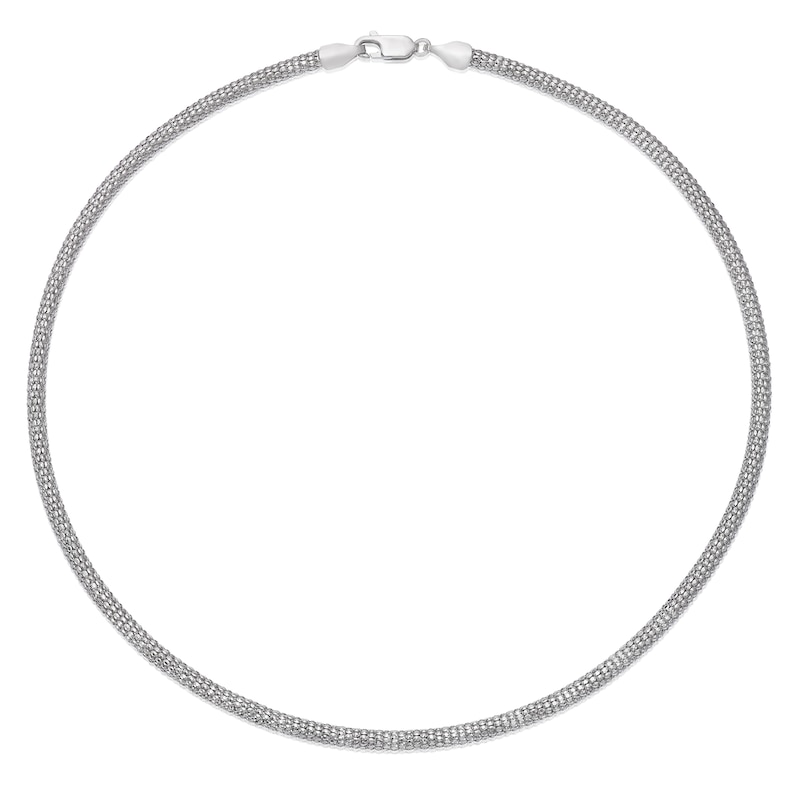 Main Image 2 of Sterling Silver 16&quot; Popcorn Diamond Cut Necklace