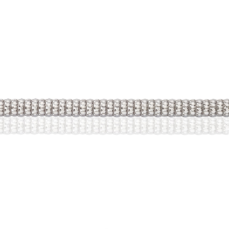 Main Image 3 of Sterling Silver 16&quot; Popcorn Diamond Cut Necklace