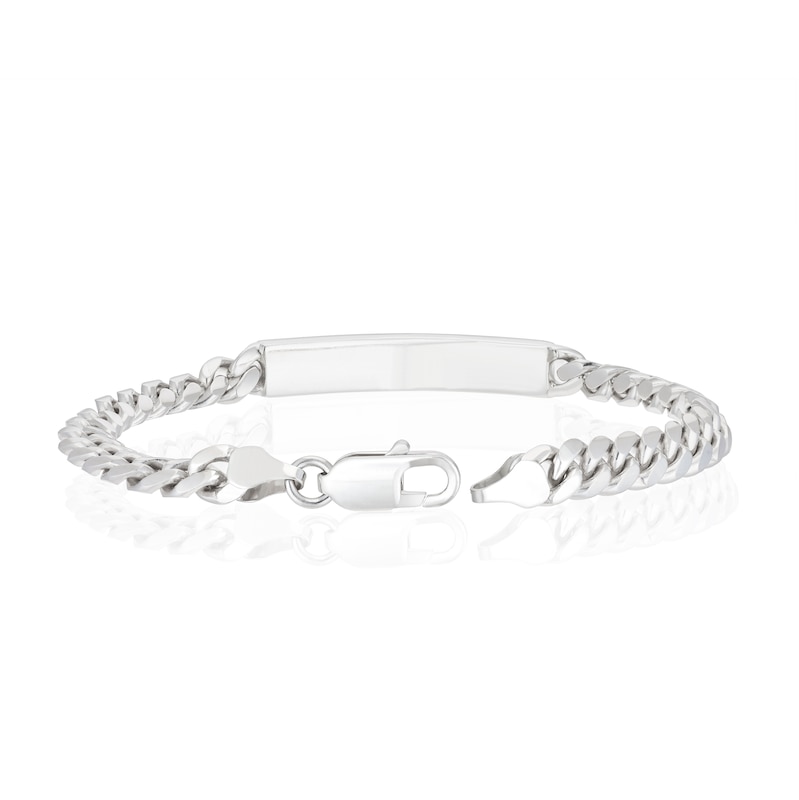 Main Image 3 of Sterling Silver 8&quot; ID Curb Chain Bracelet