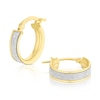 Thumbnail Image 1 of 9ct Yellow Gold 10mm Glitter Hoop Earrings