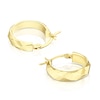 Thumbnail Image 2 of 9ct Yellow Gold 12mm Diamond Cut Faceted Huggie Hoop Earrings