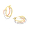 Thumbnail Image 1 of 9ct Tri Gold Three Row Hoop Earrings