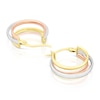 Thumbnail Image 2 of 9ct Tri Gold Three Row Hoop Earrings