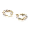 Thumbnail Image 2 of 9ct Tri Gold 10mm Texture Twist Hoop Earrings