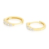 Thumbnail Image 2 of 9ct Yellow Gold Graduated Cubic Zirconia Huggie Hoop Earrings