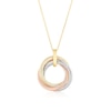 Thumbnail Image 1 of 9ct Tri Gold 16+2&quot; Multi Circle Cubic Zirconia Pendant