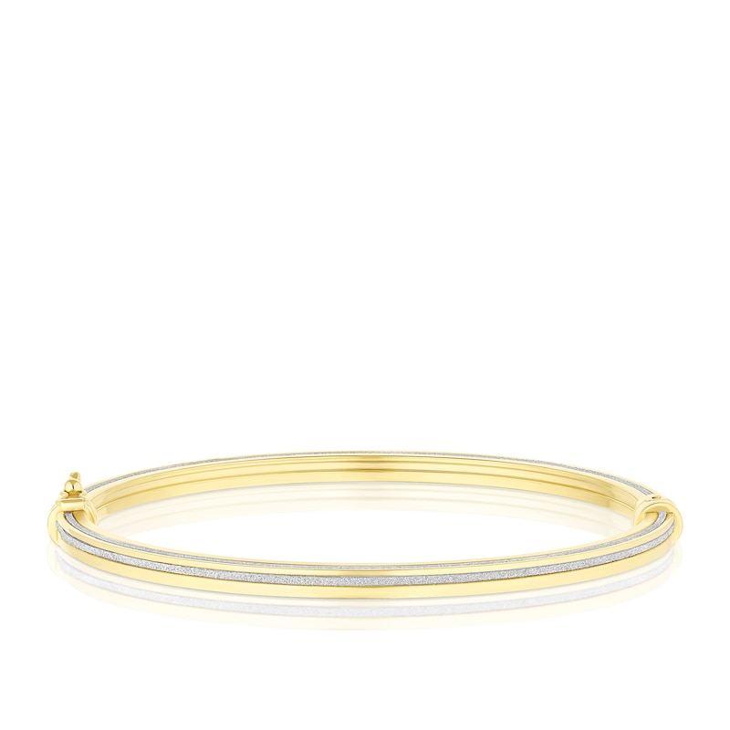 Main Image 1 of 9ct Yellow Gold Multi Row Glitter Bangle