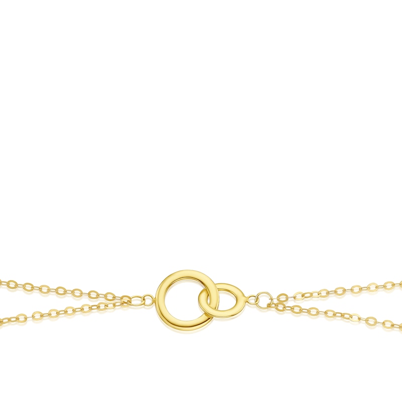 Main Image 2 of 9ct Yellow Gold 7.25&quot; Interlink Circle Bracelet