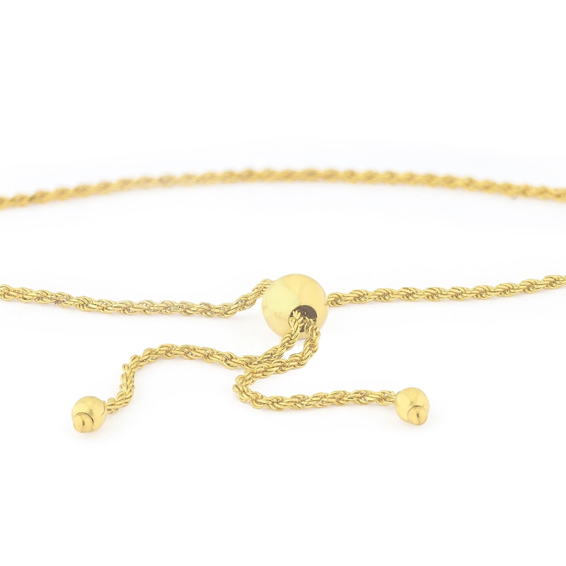 Main Image 3 of 9ct Yellow Gold Rope Adjustable Bolo Bracelet