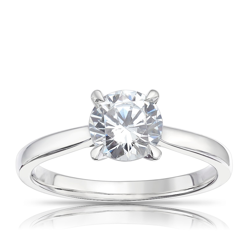 Main Image 1 of Platinum 1ct Diamond Round Cut Four Claw Solitaire Ring