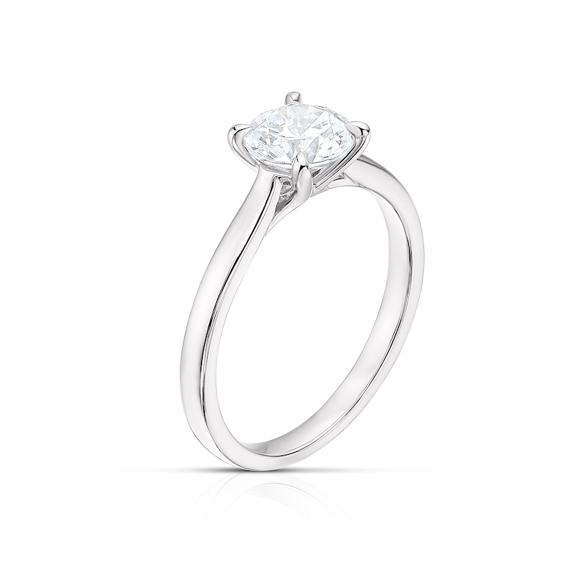 Main Image 2 of Platinum 1ct Diamond Round Cut Four Claw Solitaire Ring