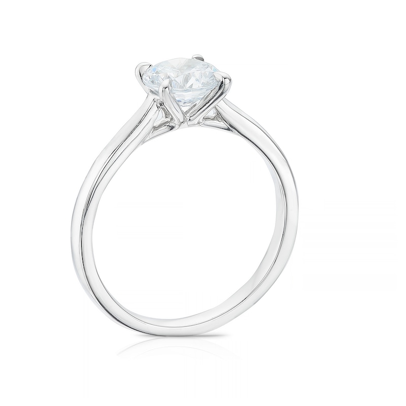 Main Image 3 of Platinum 1ct Diamond Round Cut Four Claw Solitaire Ring