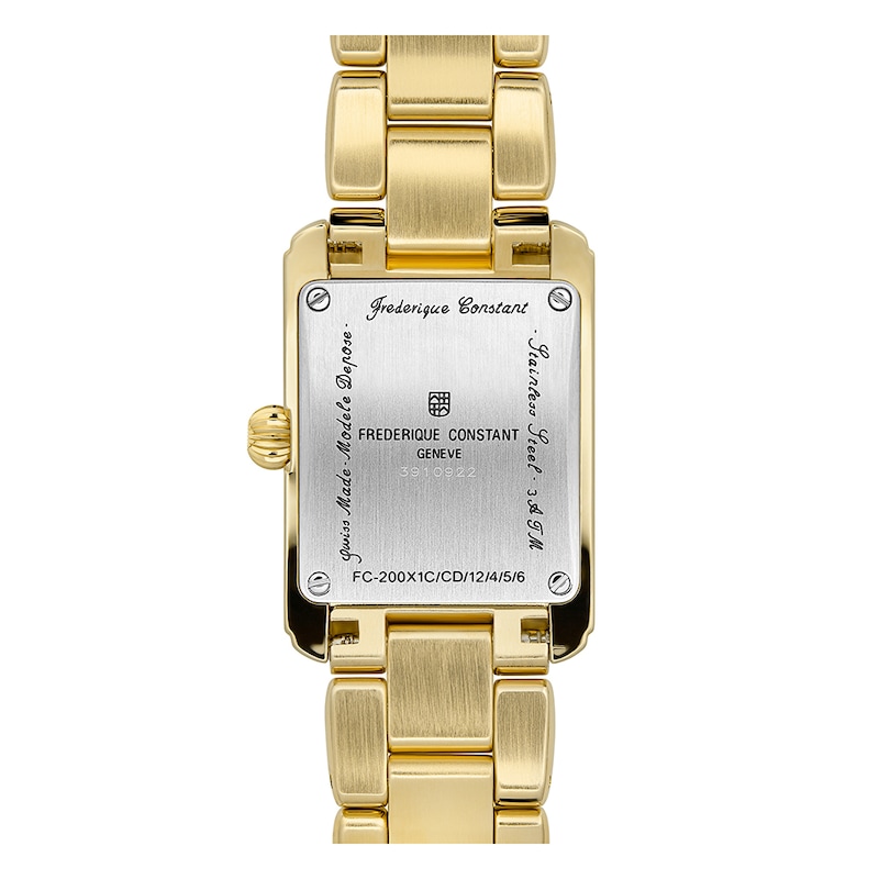 Main Image 3 of Frederique Constant Carree Ladies' Diamond Dial & Gold Tone Stainless Steel Watch