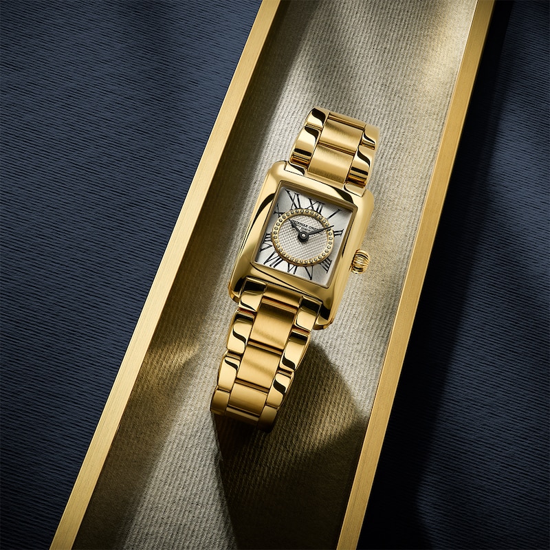 Main Image 5 of Frederique Constant Carree Ladies' Diamond Dial & Gold Tone Stainless Steel Watch