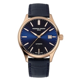 Frederique Constant Classics Men's Blue Leather Strap Watch