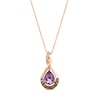 Thumbnail Image 1 of Le Vian 14ct Rose Gold 0.20ct Diamond & Grape Amethyst Pear Shaped Pendant