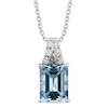 Thumbnail Image 1 of Le Vian 14ct White Gold Diamond & Sea Blue Aquamarine Pendant Necklace