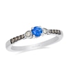 Thumbnail Image 1 of Le Vian 14ct White Gold Chocolate Nude 0.12ct Diamond &  Blueberry Sapphire Trilogy Ring