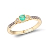 Thumbnail Image 1 of Le Vian 14ct Yellow Gold 0.12ct Diamond & Costa Smeralda Emerald Trilogy Round Ring