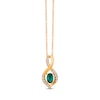 Thumbnail Image 1 of Le Vian 14ct Yellow Gold 0.20ct Diamond & Costa Smeralda Emerald Twisted Pendant