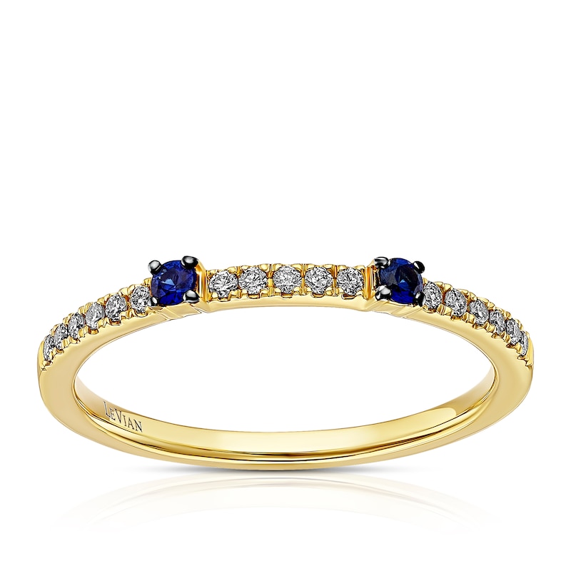 Main Image 1 of Le Vian 14ct Yellow Gold 0.10ct Diamond & Blueberry Sapphire Eternity Ring