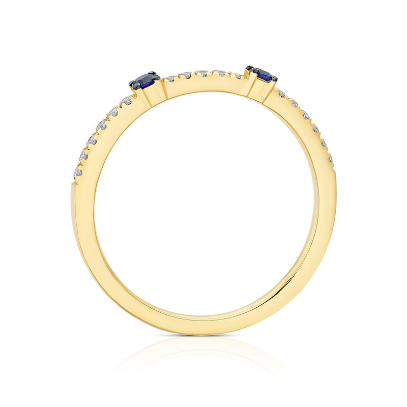 Main Image 3 of Le Vian 14ct Yellow Gold 0.10ct Diamond & Blueberry Sapphire Eternity Ring