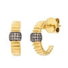 Thumbnail Image 1 of Le Vian 14ct Yellow & Chocolate 0.20ct Diamond Ball Hoop Earrings