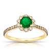 Thumbnail Image 1 of Le Vian 14ct Yellow Gold Nude Chocolate 0.50ct Diamond & Costa Smeralda Emerald Halo Ring