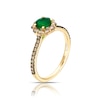 Thumbnail Image 2 of Le Vian 14ct Yellow Gold Nude Chocolate 0.50ct Diamond & Costa Smeralda Emerald Halo Ring