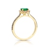 Thumbnail Image 3 of Le Vian 14ct Yellow Gold Nude Chocolate 0.50ct Diamond & Costa Smeralda Emerald Halo Ring