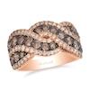 Thumbnail Image 1 of Le Vian  14ct Rose Gold Chocolate & Nude 2ct Diamond Twisted Wide Ring