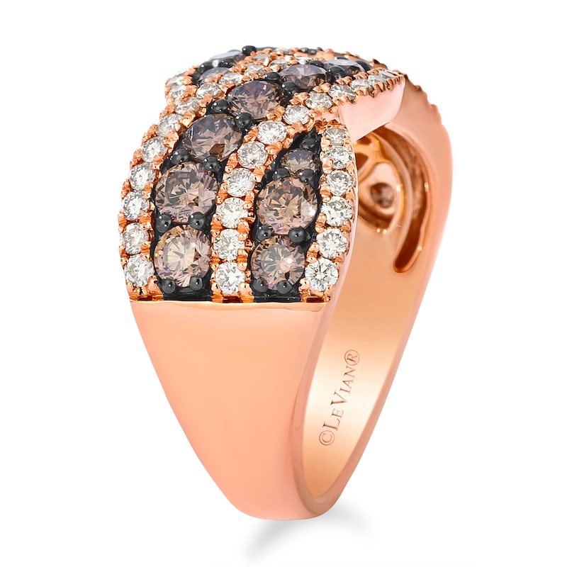 Main Image 2 of Le Vian  14ct Rose Gold Chocolate & Nude 2ct Diamond Twisted Wide Ring