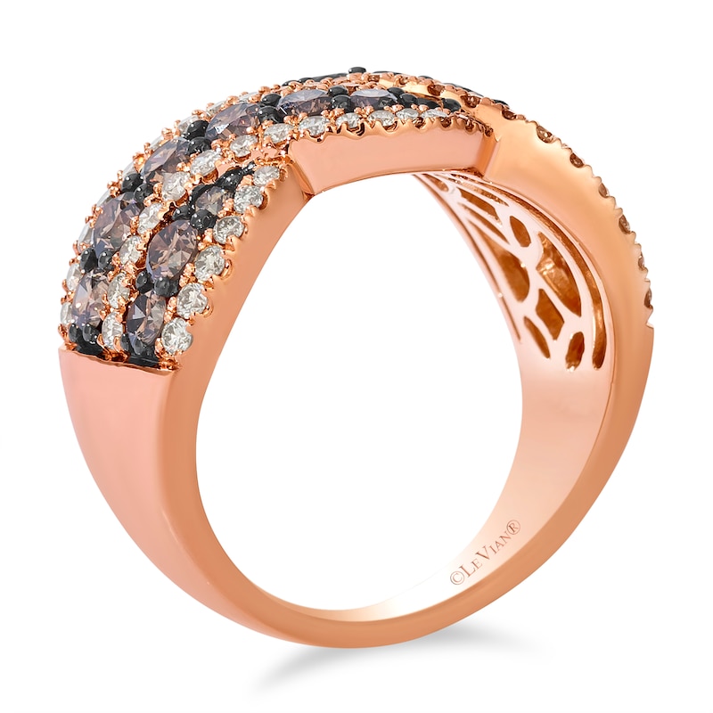 Main Image 3 of Le Vian  14ct Rose Gold Chocolate & Nude 2ct Diamond Twisted Wide Ring