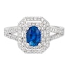 Thumbnail Image 2 of Le Vian Platinum 0.50ct Diamond & Oval Cornflower Sapphire Halo Ring