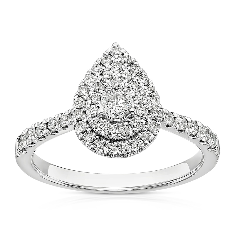 Main Image 1 of Platinum 0.50ct Diamond Pear Shaped Ring